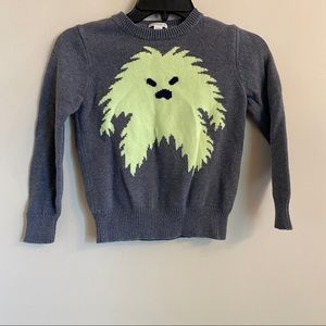 Crewcuts Monster Sweater grey neon green kids
